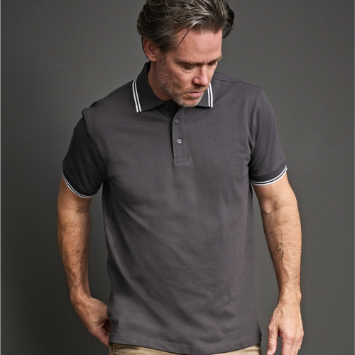 Tee Jays Men's Luxury Stripe Stretch Polo TJ1407 Men's Luxury Stripe Stretch Polo Thumbnail