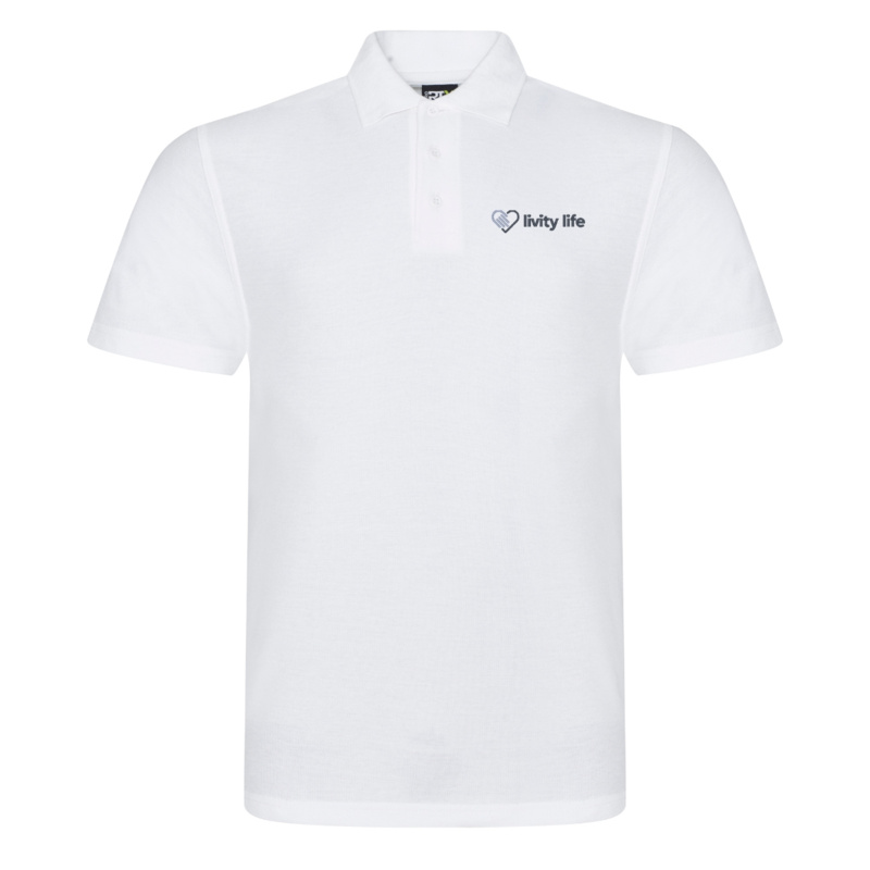 Livity Life - Men's Pro Polo - White Thumbnail