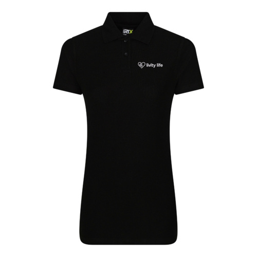 Livity Life Ladies Polo Shirt - Black Thumbnail